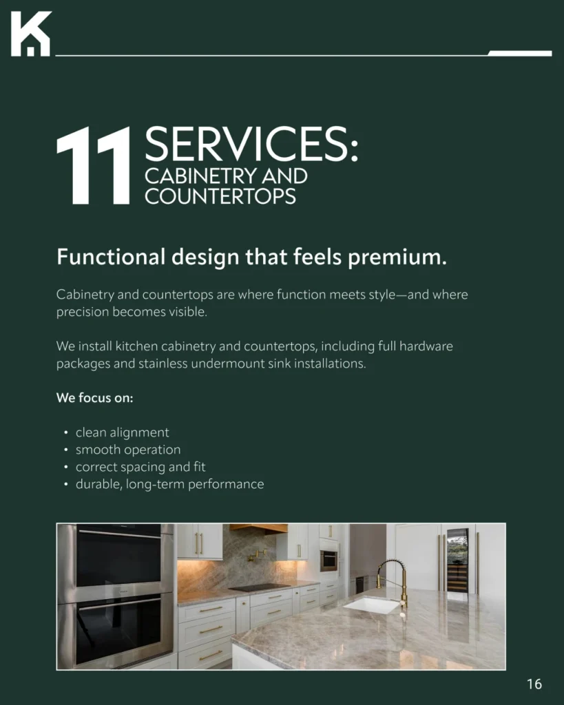 Kelly General Contracting — Story and Services book — page 16