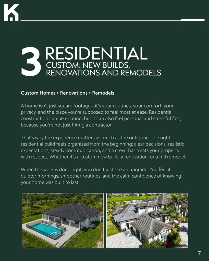 Kelly General Contracting — Story and Services book — page 6